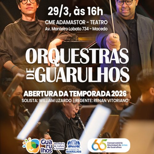 Concerto da Gru Sinfônica abre temporada 2026 das Orquestras de Guarulhos